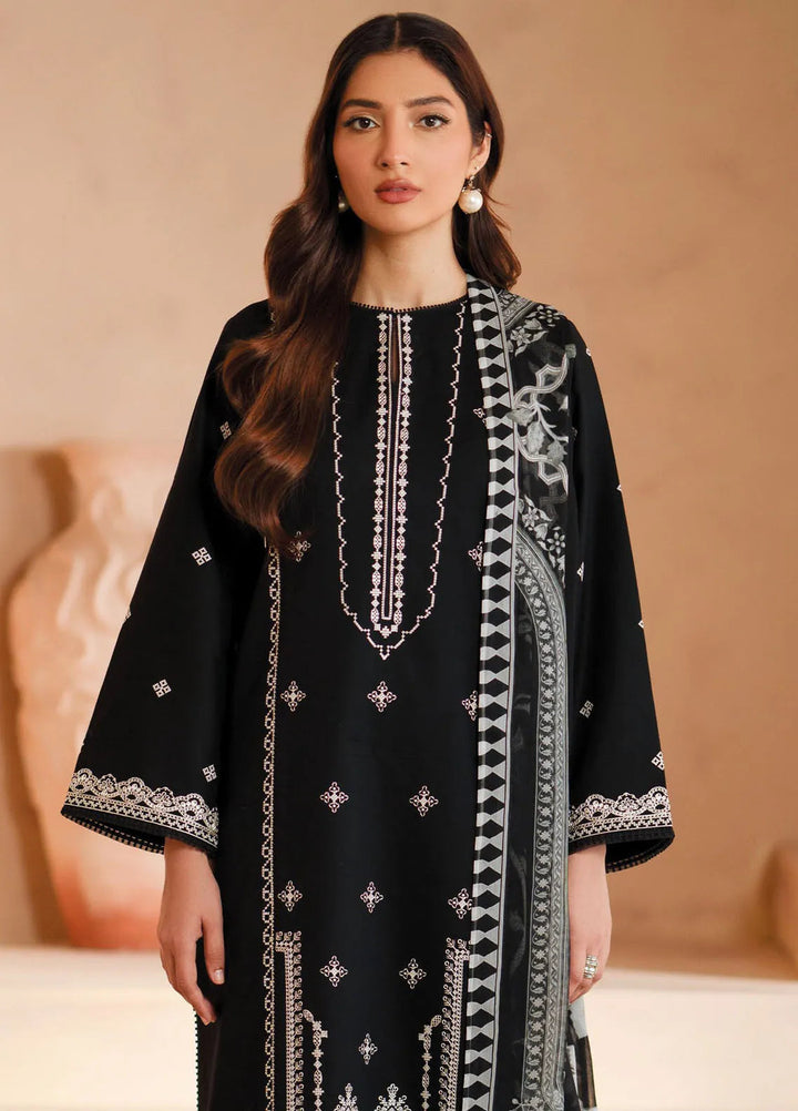 Seran Monochrome Embroidered Lawn Suit Unstitched 3 Piece SRN24M D-02 Opale - Summer Collection