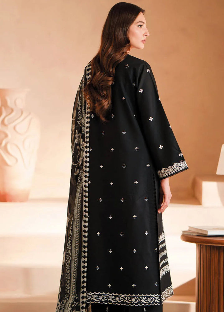 Seran Monochrome Embroidered Lawn Suit Unstitched 3 Piece SRN24M D-02 Opale - Summer Collection