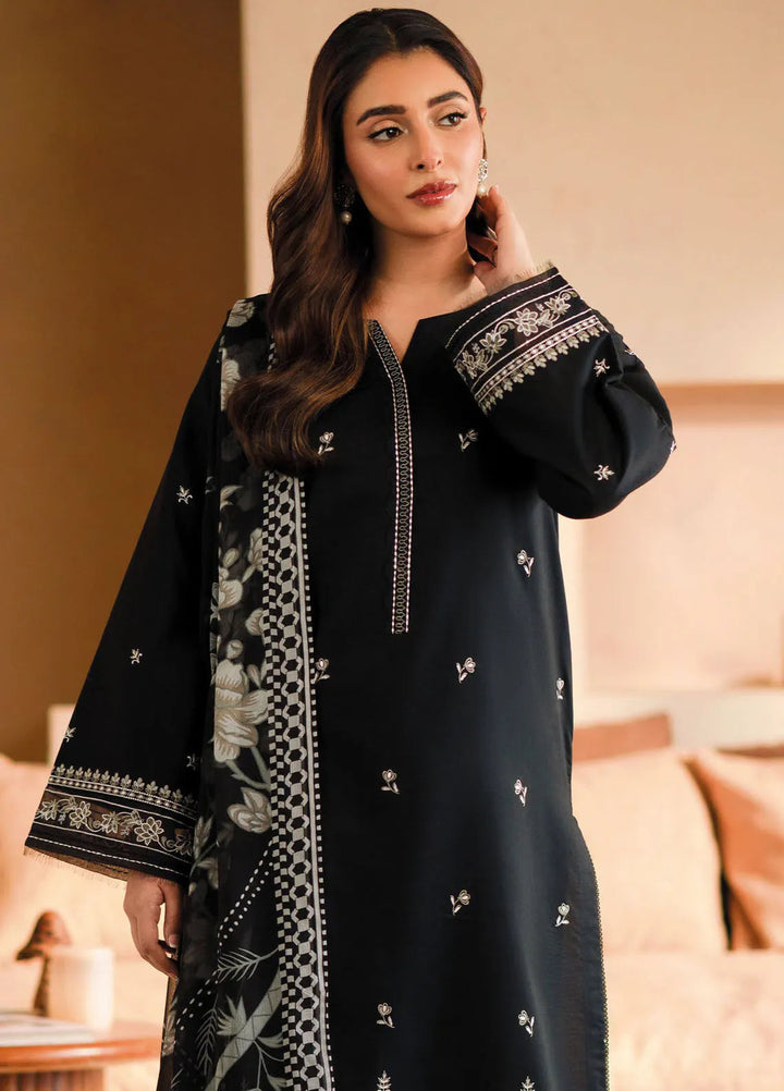 Seran Monochrome Embroidered Lawn Suit Unstitched 3 Piece SRN24M D-04 Serenite - Summer Collection