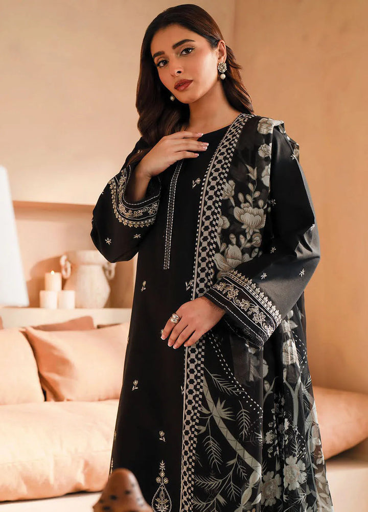Seran Monochrome Embroidered Lawn Suit Unstitched 3 Piece SRN24M D-04 Serenite - Summer Collection