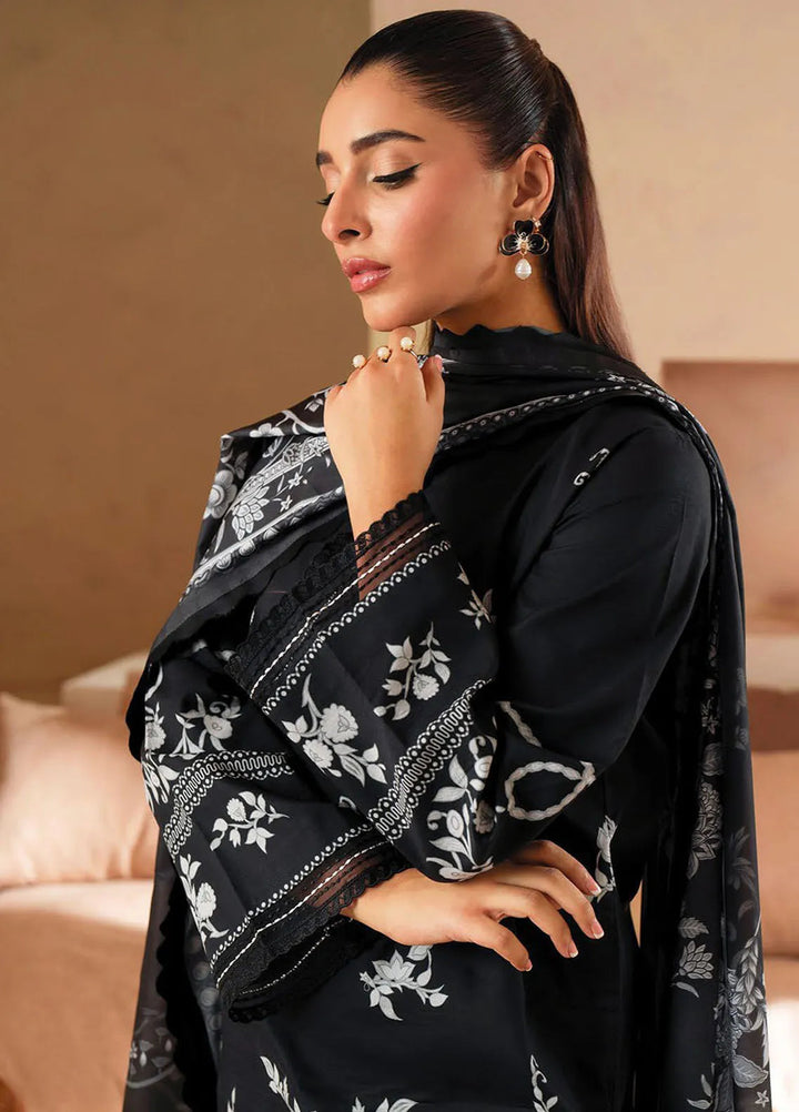 Seran Monochrome Embroidered Lawn Suit Unstitched 3 Piece SRN24M D-06 Elysian - Summer Collection