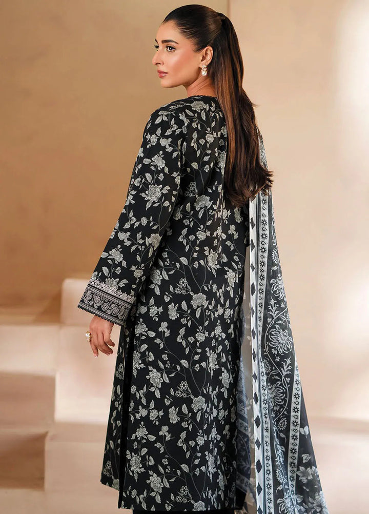 Seran Monochrome Embroidered Lawn Suit Unstitched 3 Piece SRN24M D-08 Eclat - Summer Collection