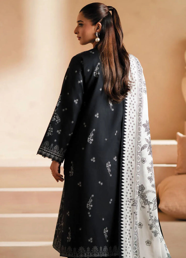 Seran Monochrome Embroidered Lawn Suit Unstitched 3 Piece SRN24M D-09 Ombre - Summer Collection