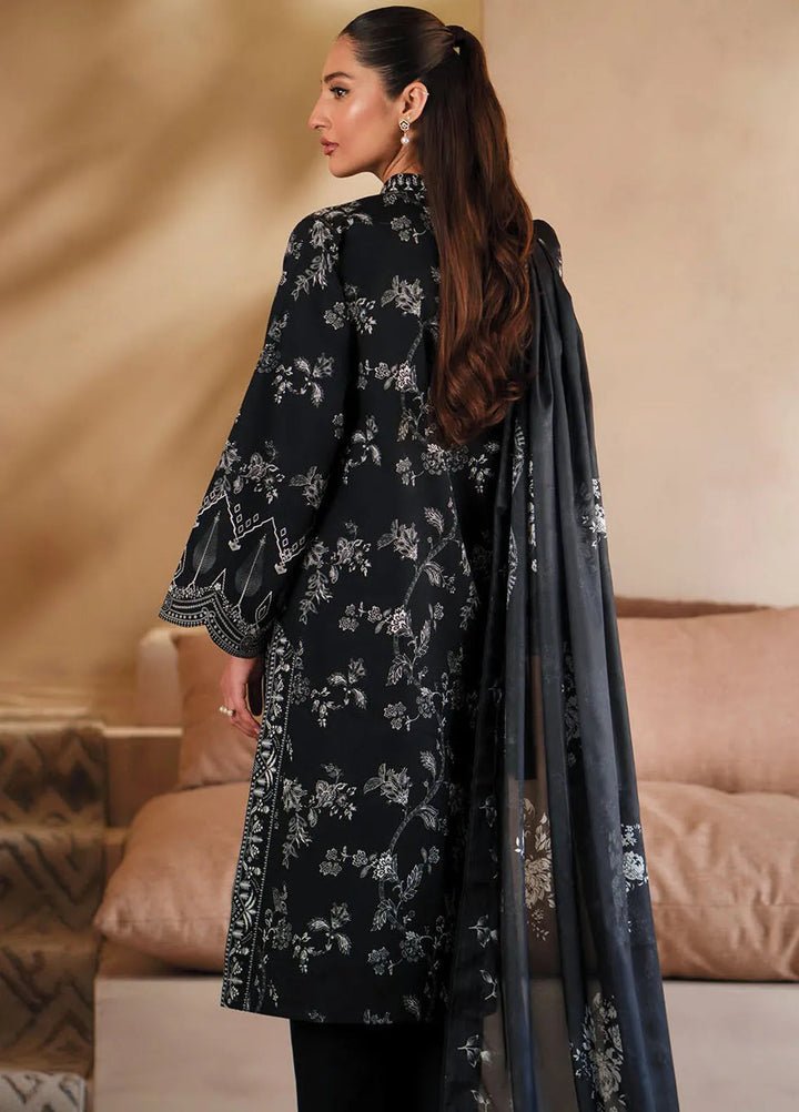 Seran Monochrome Embroidered Lawn Suit Unstitched 3 Piece SRN24M D-10 Aura - Summer Collection