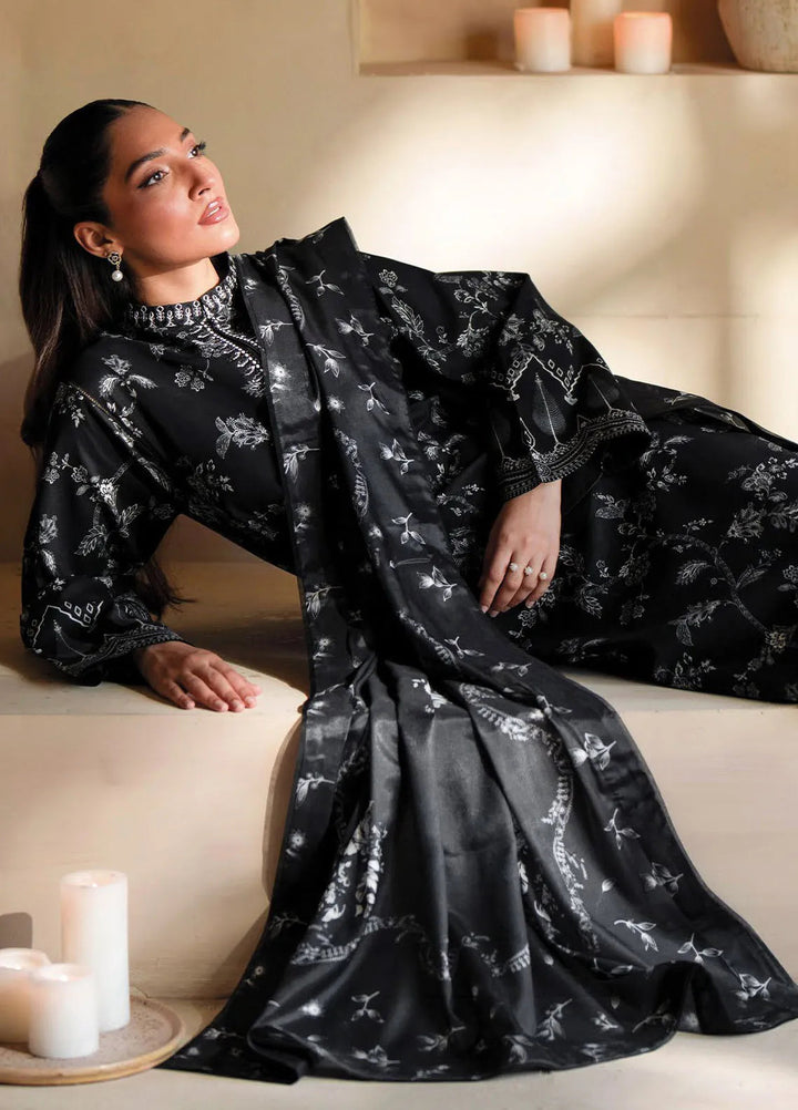 Seran Monochrome Embroidered Lawn Suit Unstitched 3 Piece SRN24M D-10 Aura - Summer Collection