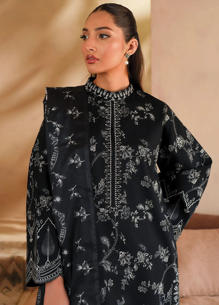 Seran Monochrome Embroidered Lawn Suit Unstitched 3 Piece SRN24M D-10 Aura - Summer Collection