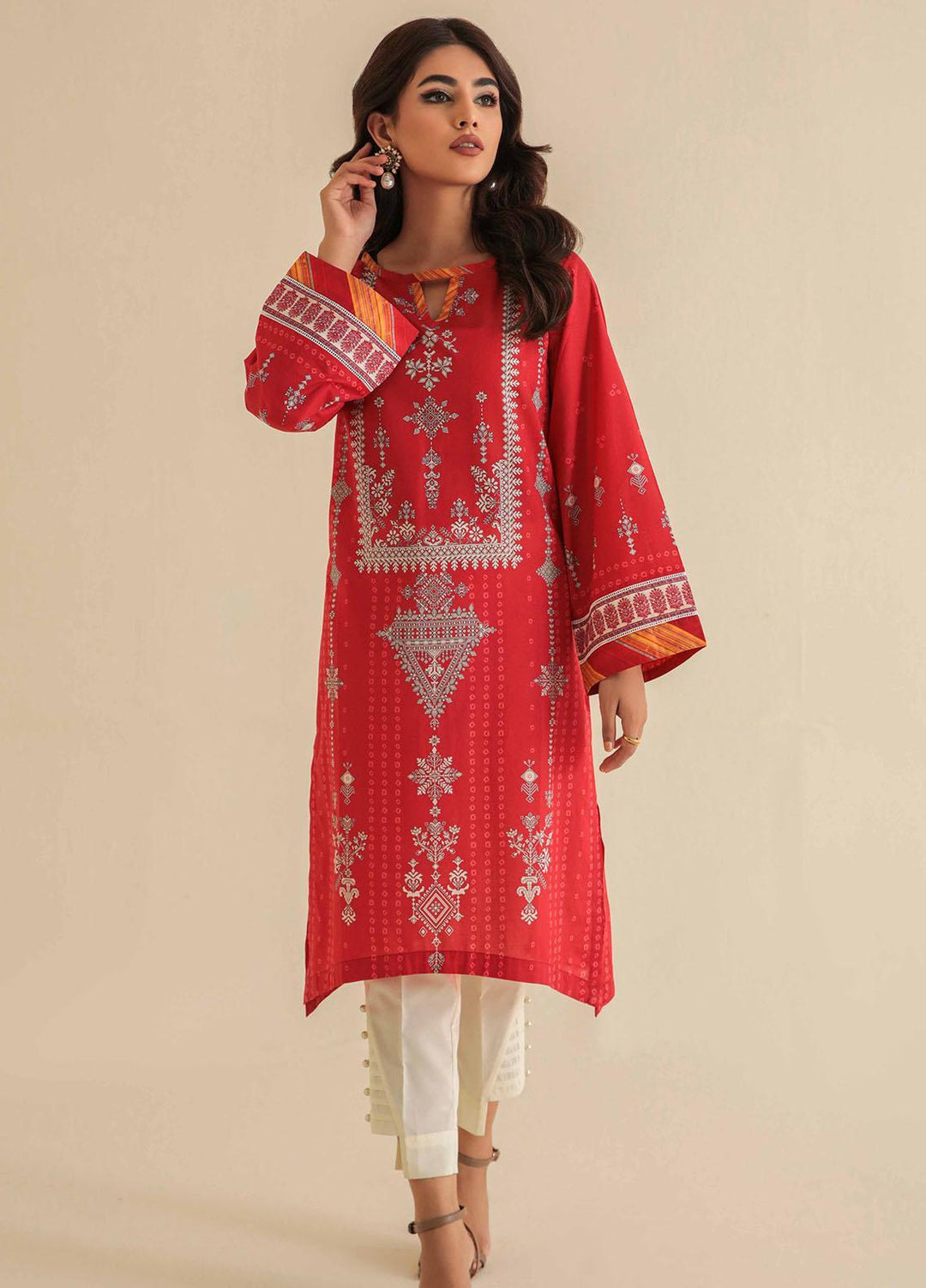 Seran Casual Pret  Lawn Shirt Aida SNP0015-RED