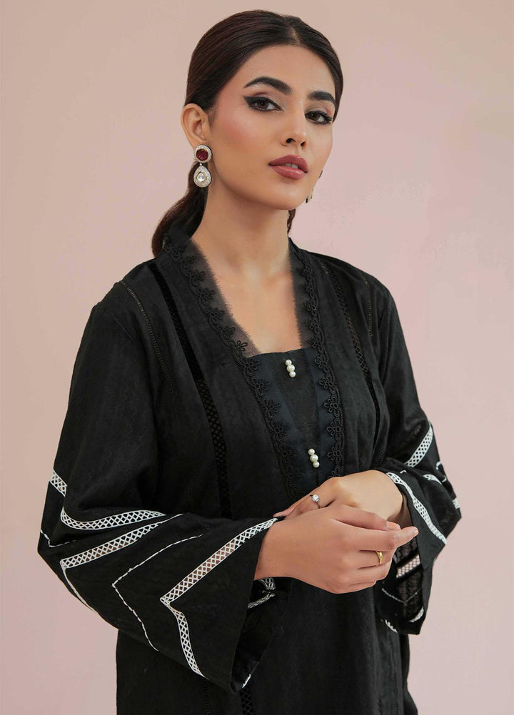 Seran Casual Pret  Lawn Shirt Edara SNP008-BLK