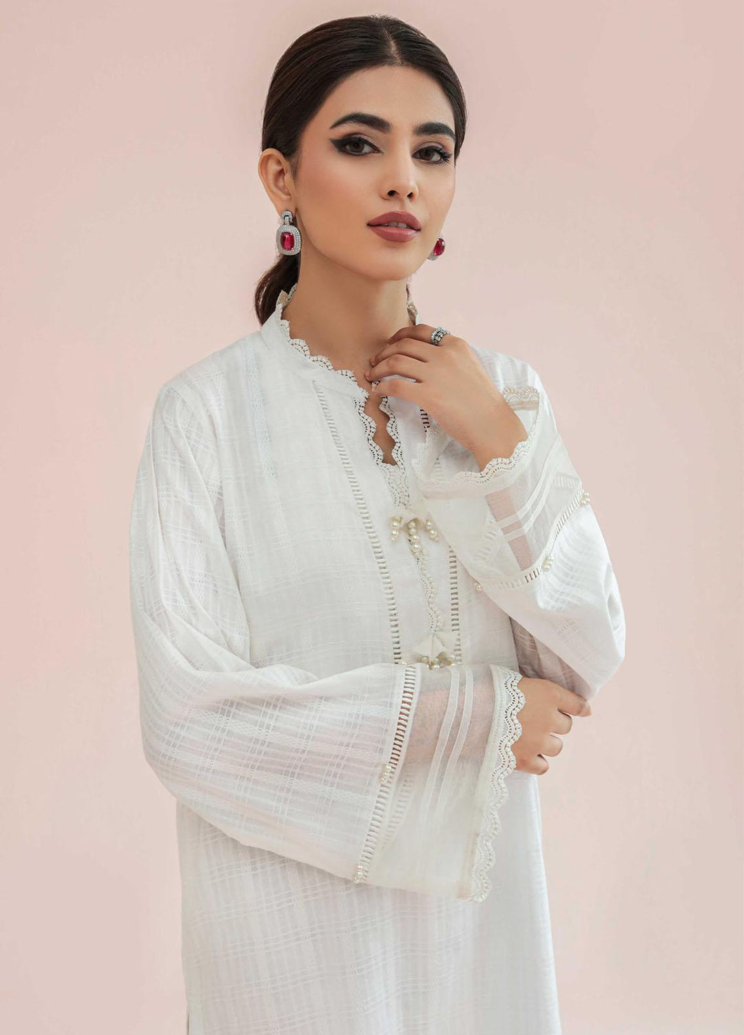 Seran Casual Pret  Lawn Shirt Inara SNP007-WHT