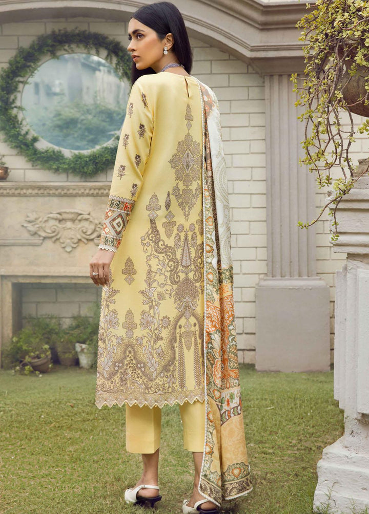 Winter Blossoms By Seran Embroidered Karandi Suits Unstitched 3 Piece SRN22WB 02 Daffodil - Winter Collection
