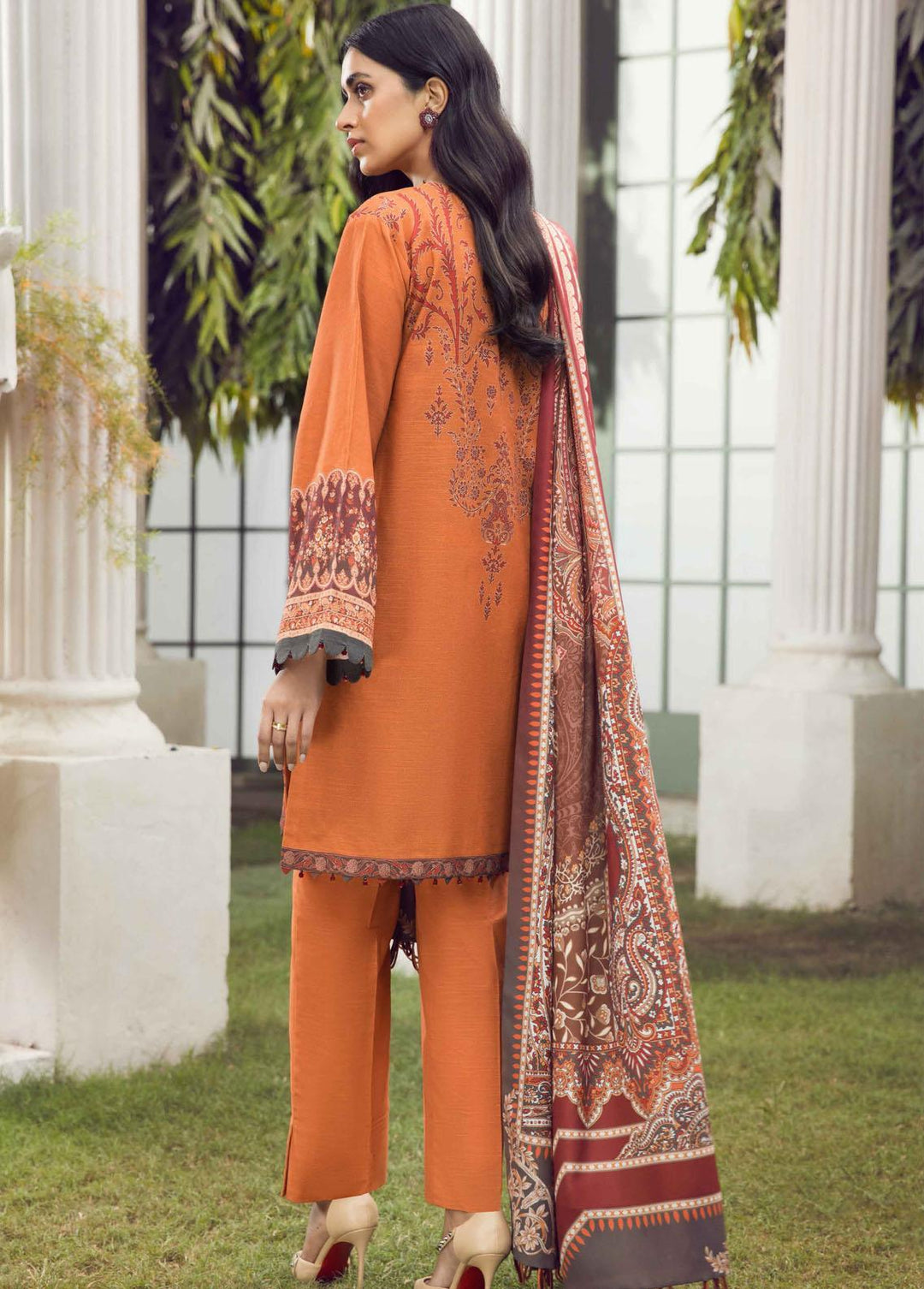 Winter Blossoms By Seran Embroidered Khaddar Suits Unstitched 3 Piece SRN22WB 10 Tulip - Winter Collection