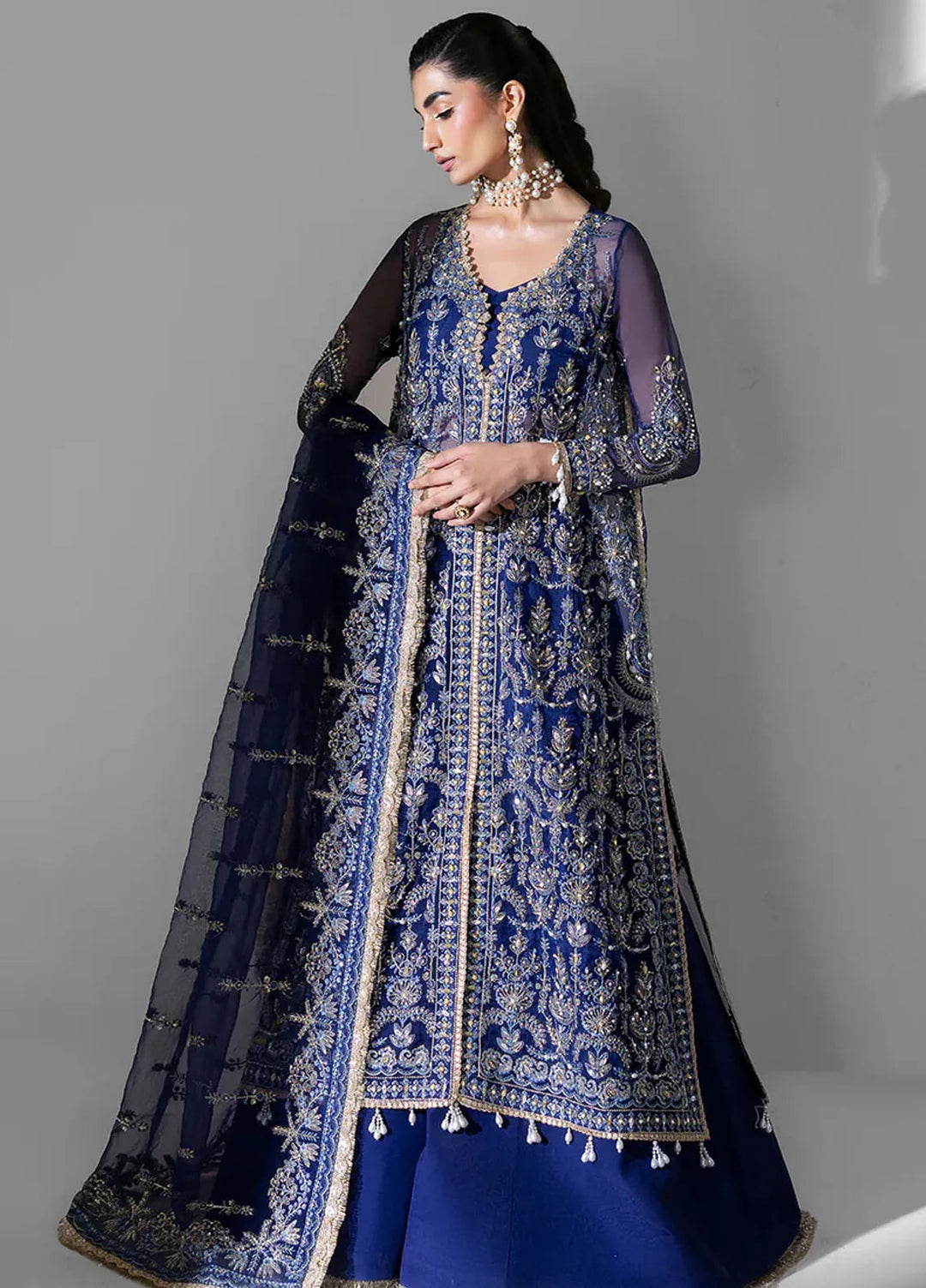 Seraphine by Zarposh Pret Embroidered Organza 3 Piece Suit Orchid