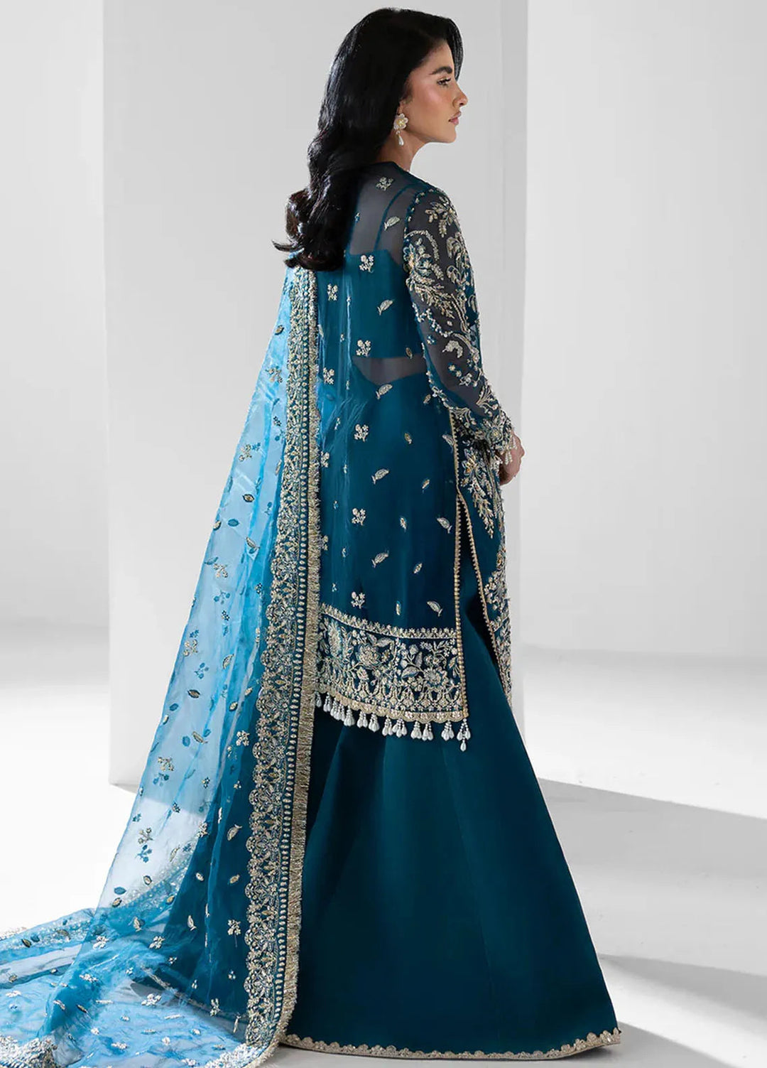 Seraphine by Zarposh Pret Embroidered Organza 3 Piece Suit Twilight