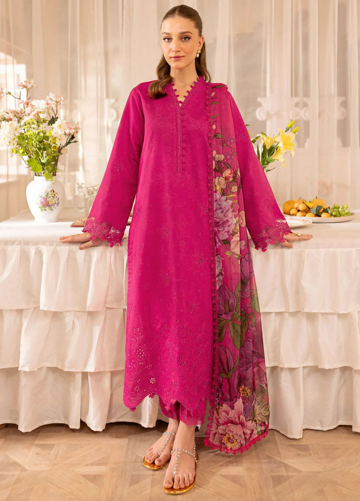 Seraya By Farasha Embroidered Lawn Suit Unstitched 3 Piece FSH24S D-01 Aster - Summer Collection