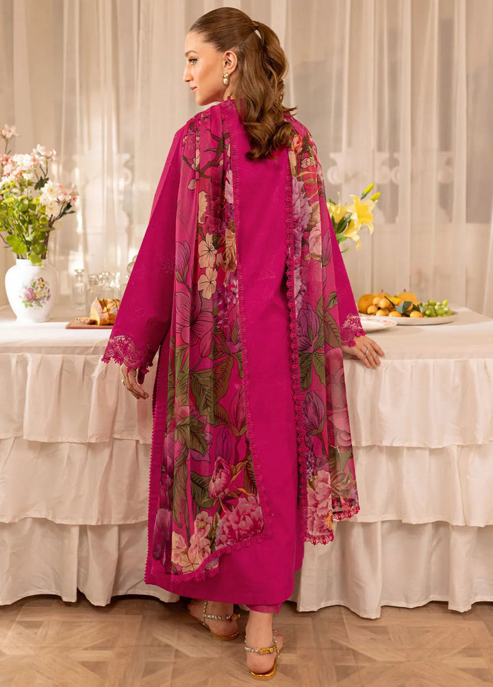 Seraya By Farasha Embroidered Lawn Suit Unstitched 3 Piece FSH24S D-01 Aster - Summer Collection