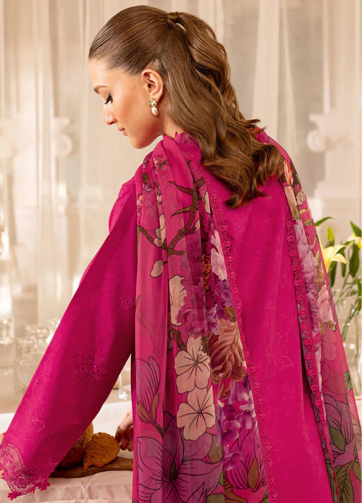 Seraya By Farasha Embroidered Lawn Suit Unstitched 3 Piece FSH24S D-01 Aster - Summer Collection