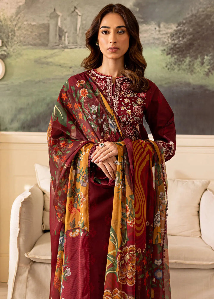 Seraya By Farasha Embroidered Lawn Suit Unstitched 3 Piece FSH24S D-03 Amy - Summer Collection
