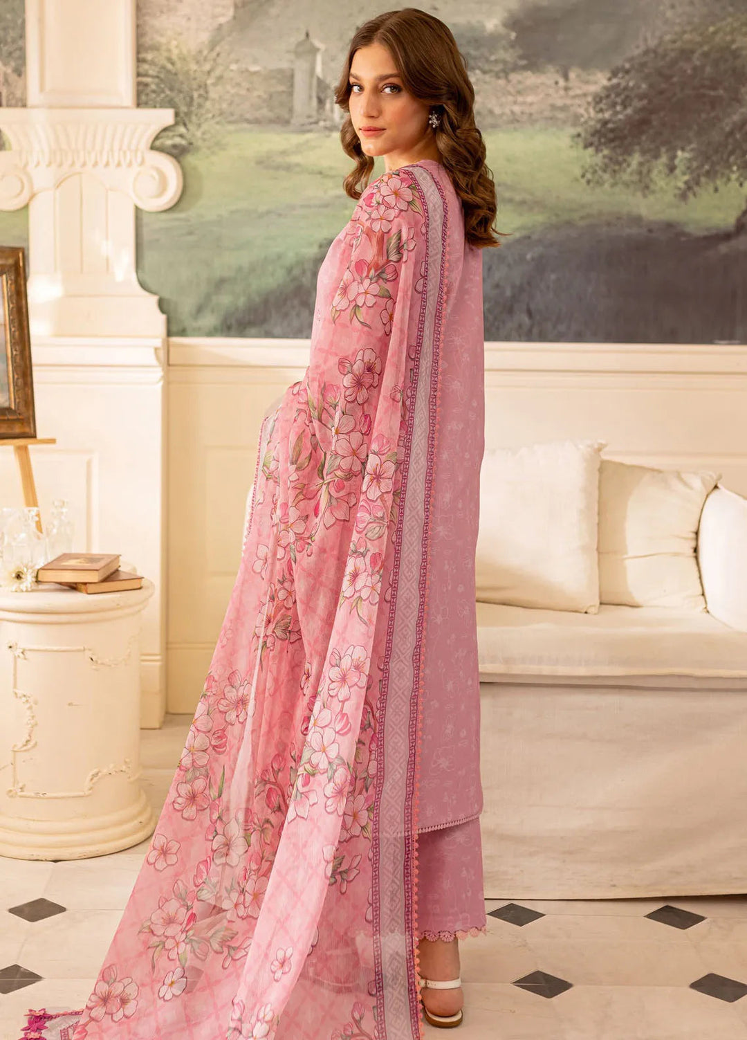 Seraya By Farasha Embroidered Lawn Suit Unstitched 3 Piece FSH24S D-04 Daisy - Summer Collection