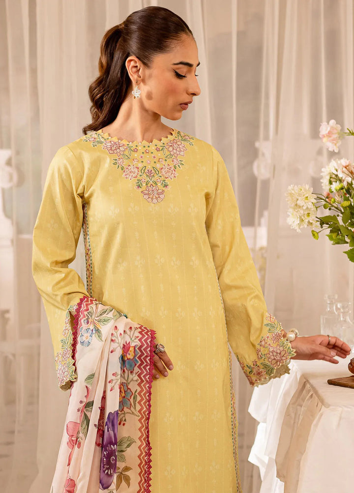 Seraya By Farasha Embroidered Lawn Suit Unstitched 3 Piece FSH24S D-05 Fern - Summer Collection