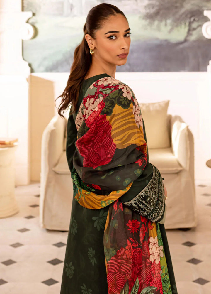 Seraya By Farasha Embroidered Lawn Suit Unstitched 3 Piece FSH24S D-06 Jade - Summer Collection