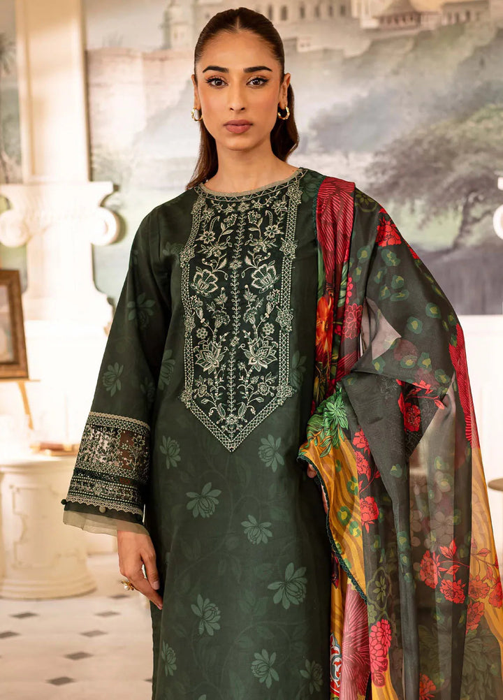 Seraya By Farasha Embroidered Lawn Suit Unstitched 3 Piece FSH24S D-06 Jade - Summer Collection