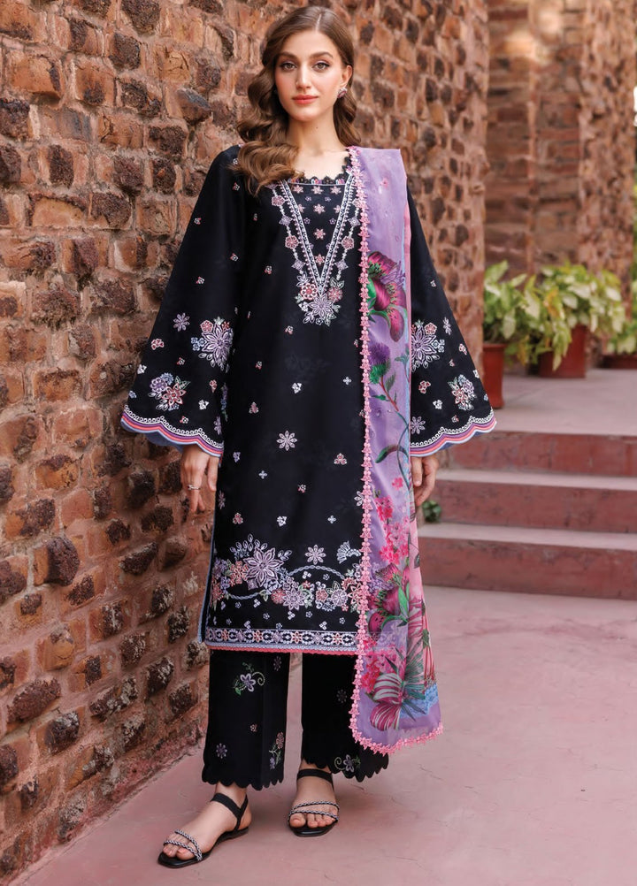 Seraya by Farasha Embroidered Lawn Suits Unstitched 3 Piece FSH25SL D-01 Sable - Summer Collection