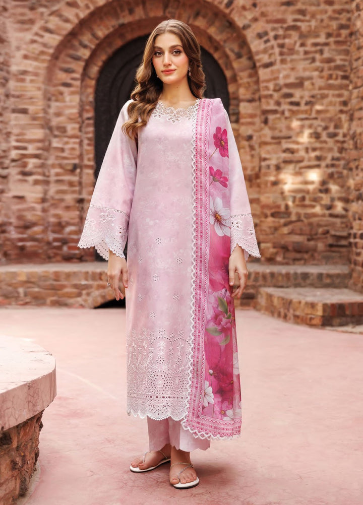 Seraya by Farasha Embroidered Lawn Suits Unstitched 3 Piece FSH25SL D-02 Dovella - Summer Collection