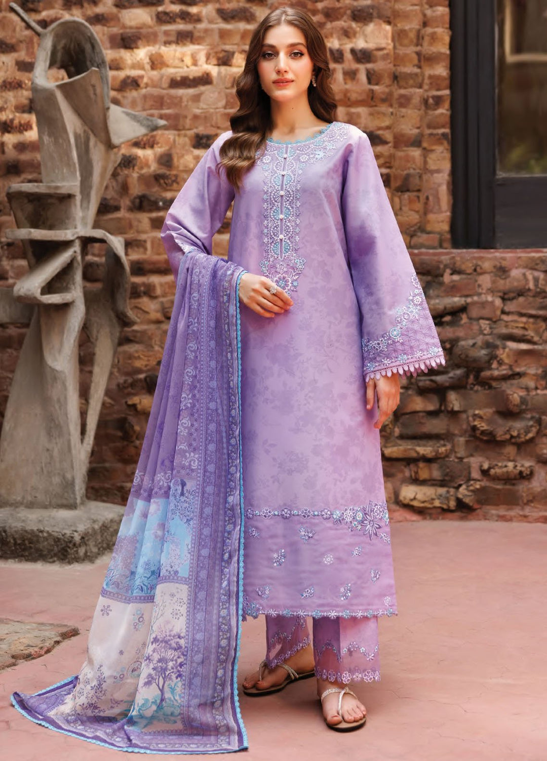 Seraya by Farasha Embroidered Lawn Suits Unstitched 3 Piece FSH25SL D-03 Floren - Summer Collection