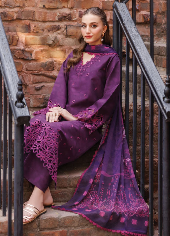 Seraya by Farasha Embroidered Lawn Suits Unstitched 3 Piece FSH25SL D-06 Wink Mist - Summer Collection