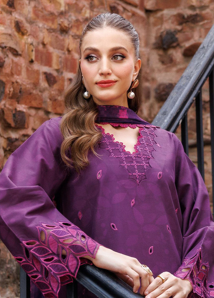 Seraya by Farasha Embroidered Lawn Suits Unstitched 3 Piece FSH25SL D-06 Wink Mist - Summer Collection