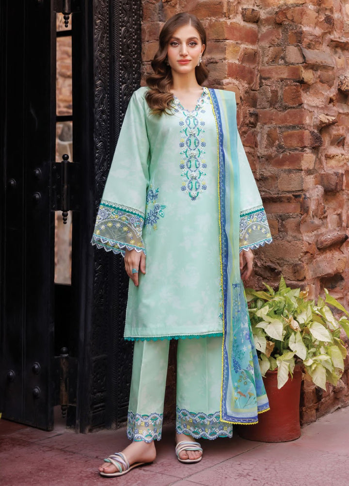 Seraya by Farasha Embroidered Lawn Suits Unstitched 3 Piece FSH25SL D-07 Mistell - Summer Collection