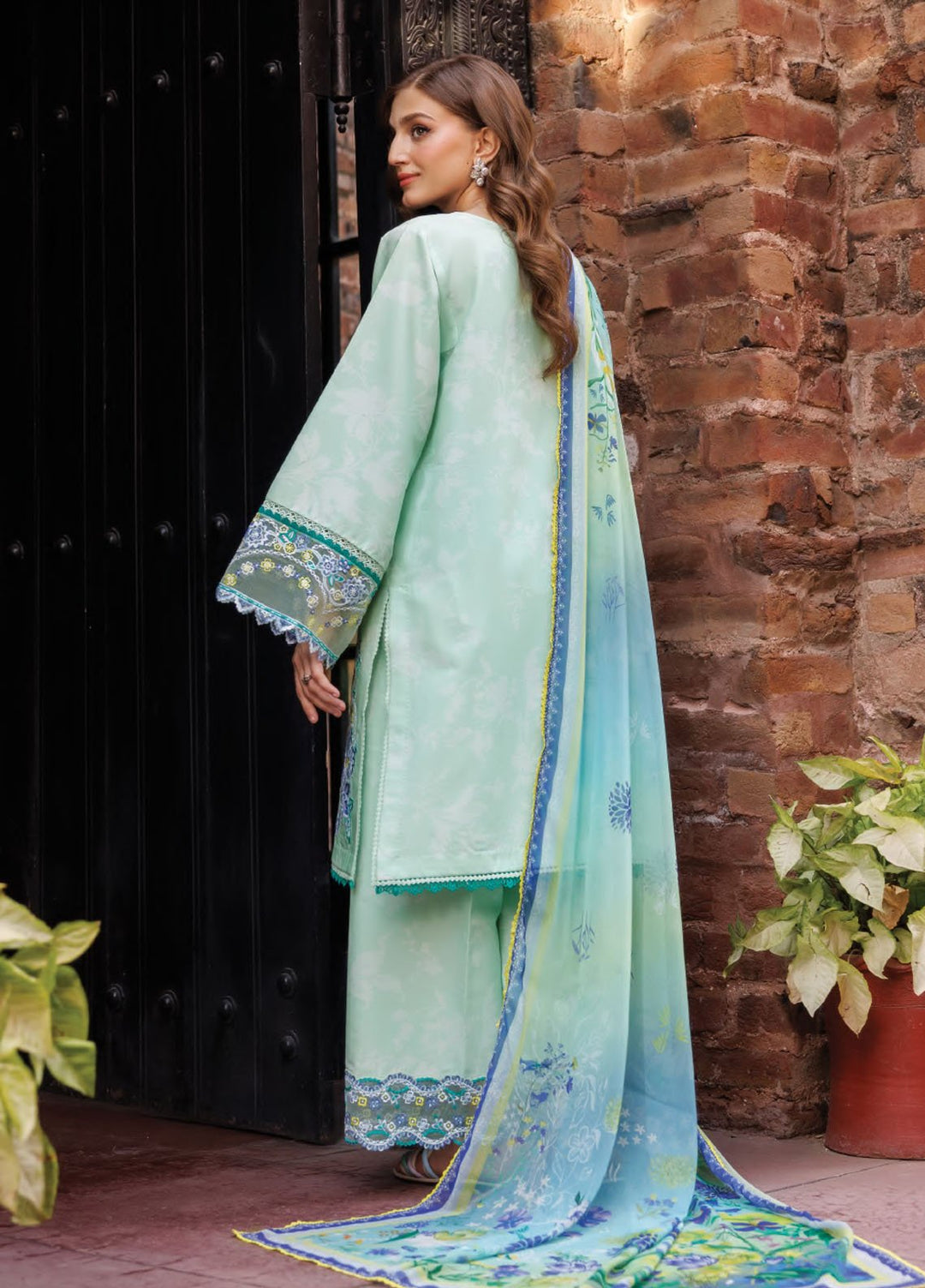 Seraya by Farasha Embroidered Lawn Suits Unstitched 3 Piece FSH25SL D-07 Mistell - Summer Collection