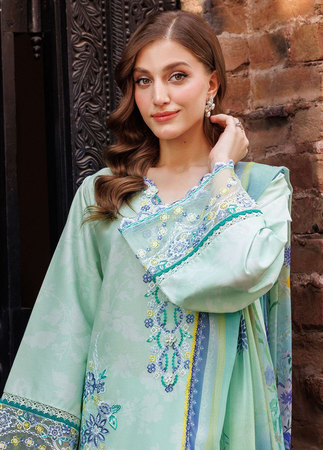 Seraya by Farasha Embroidered Lawn Suits Unstitched 3 Piece FSH25SL D-07 Mistell - Summer Collection