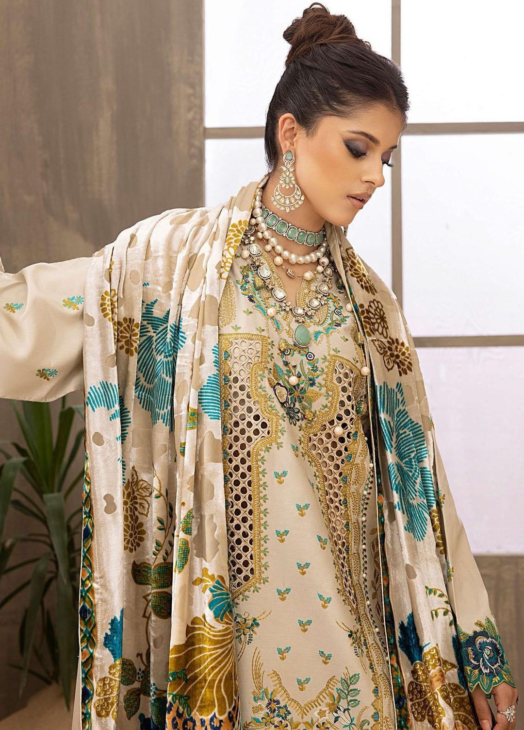 Serene By Bin Ilyas Embroidered  Suits Unstitched 3 Piece BI23S 501-A - Winter Collection