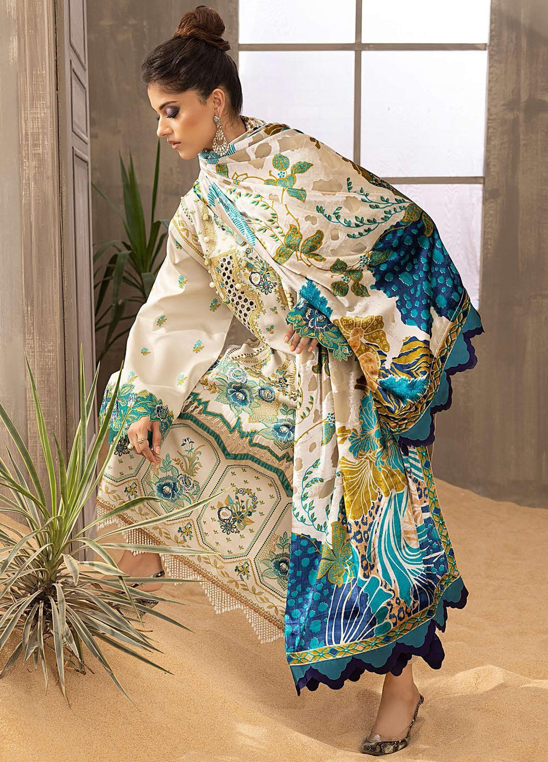 Serene By Bin Ilyas Embroidered  Suits Unstitched 3 Piece BI23S 501-A - Winter Collection