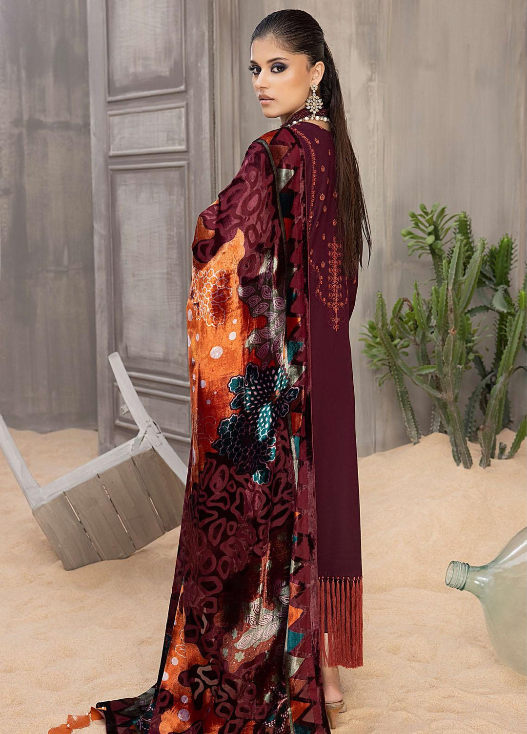 Serene By Bin Ilyas Embroidered  Suits Unstitched 3 Piece BI23S 503-B - Winter Collection