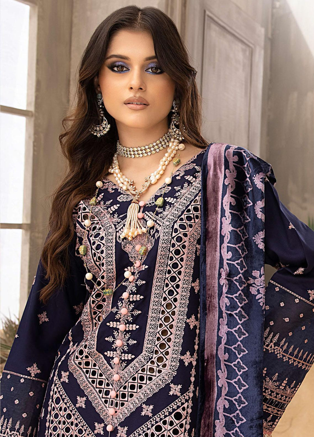 Serene By Bin Ilyas Embroidered  Suits Unstitched 3 Piece BI23S 504-A - Winter Collection