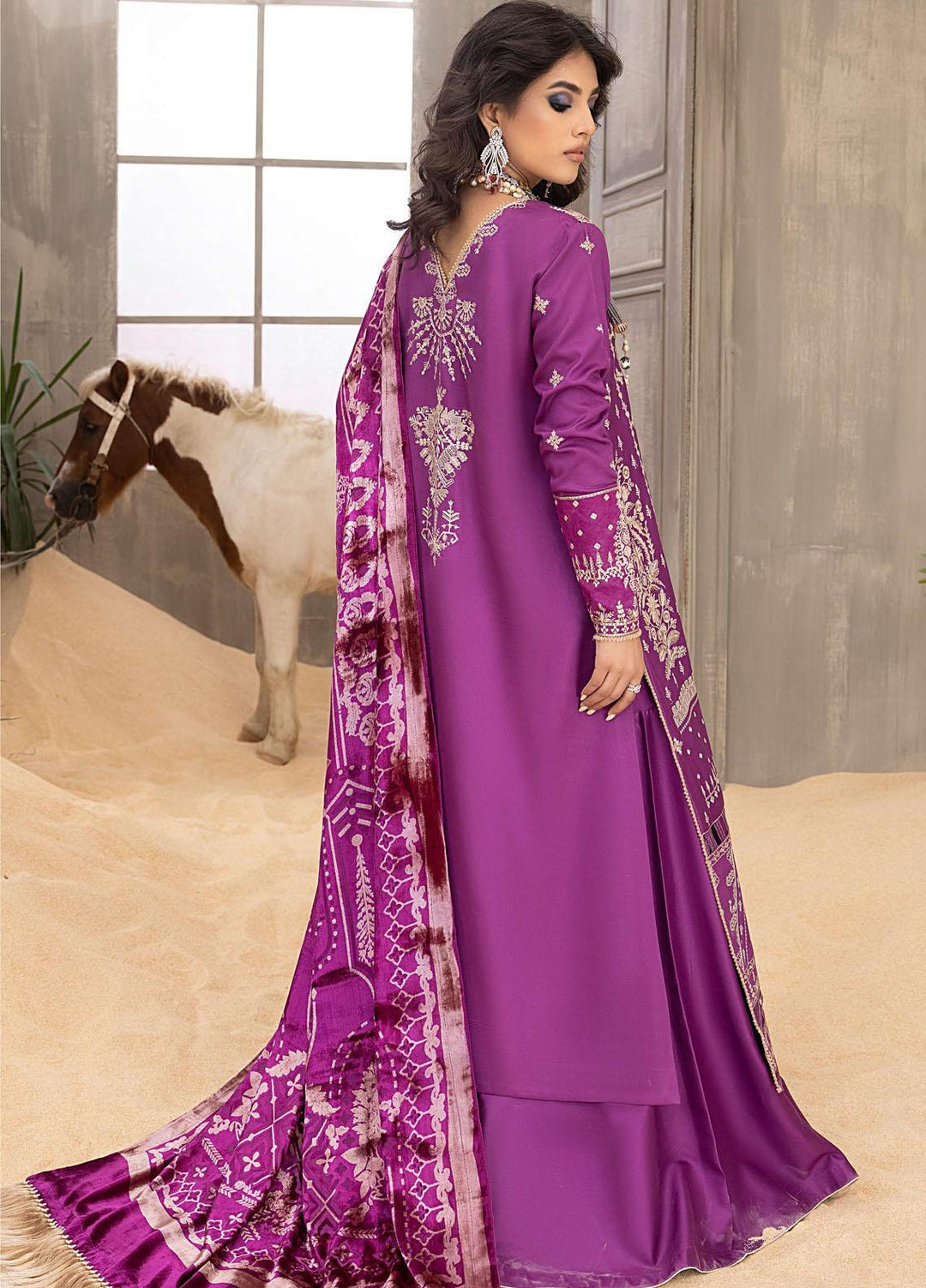 Serene By Bin Ilyas Embroidered  Suits Unstitched 3 Piece BI23S 504-B - Winter Collection