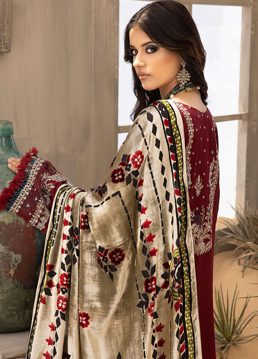 Serene By Bin Ilyas Embroidered  Suits Unstitched 3 Piece BI23S 505-A - Winter Collection