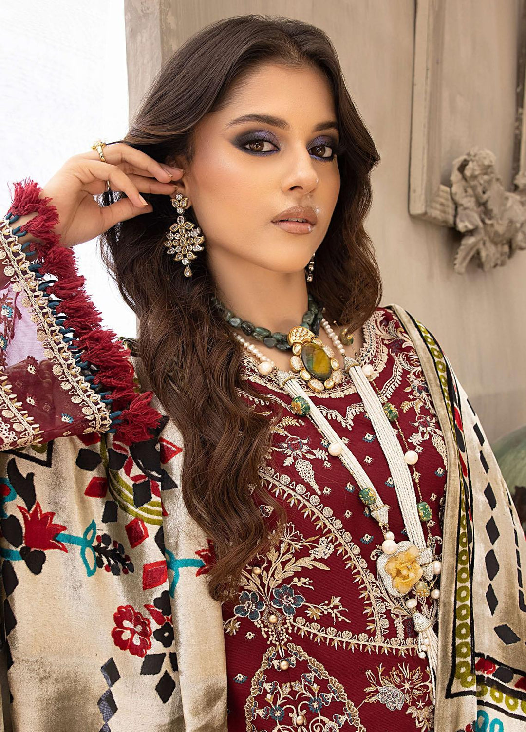 Serene By Bin Ilyas Embroidered  Suits Unstitched 3 Piece BI23S 505-A - Winter Collection