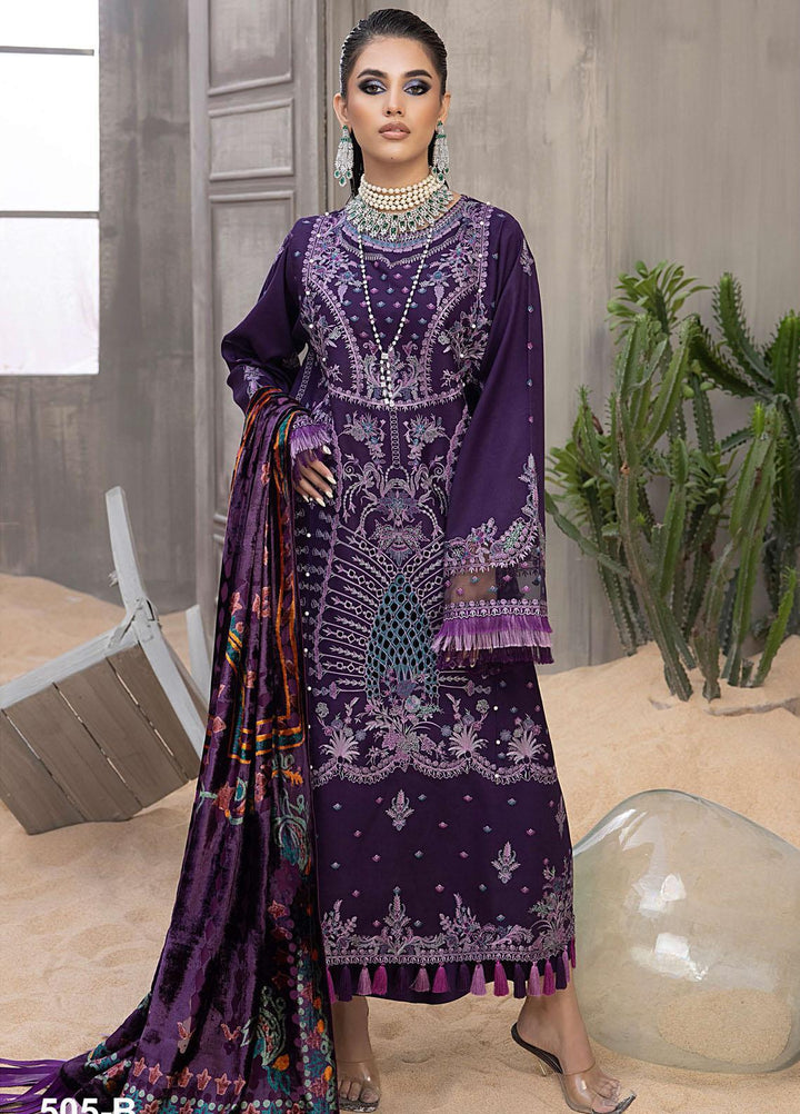 Serene By Bin Ilyas Embroidered  Suits Unstitched 3 Piece BI23S 505-B - Winter Collection