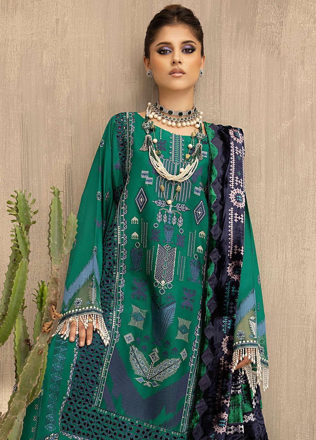 Serene By Bin Ilyas Embroidered  Suits Unstitched 3 Piece BI23S 507-A - Winter Collection