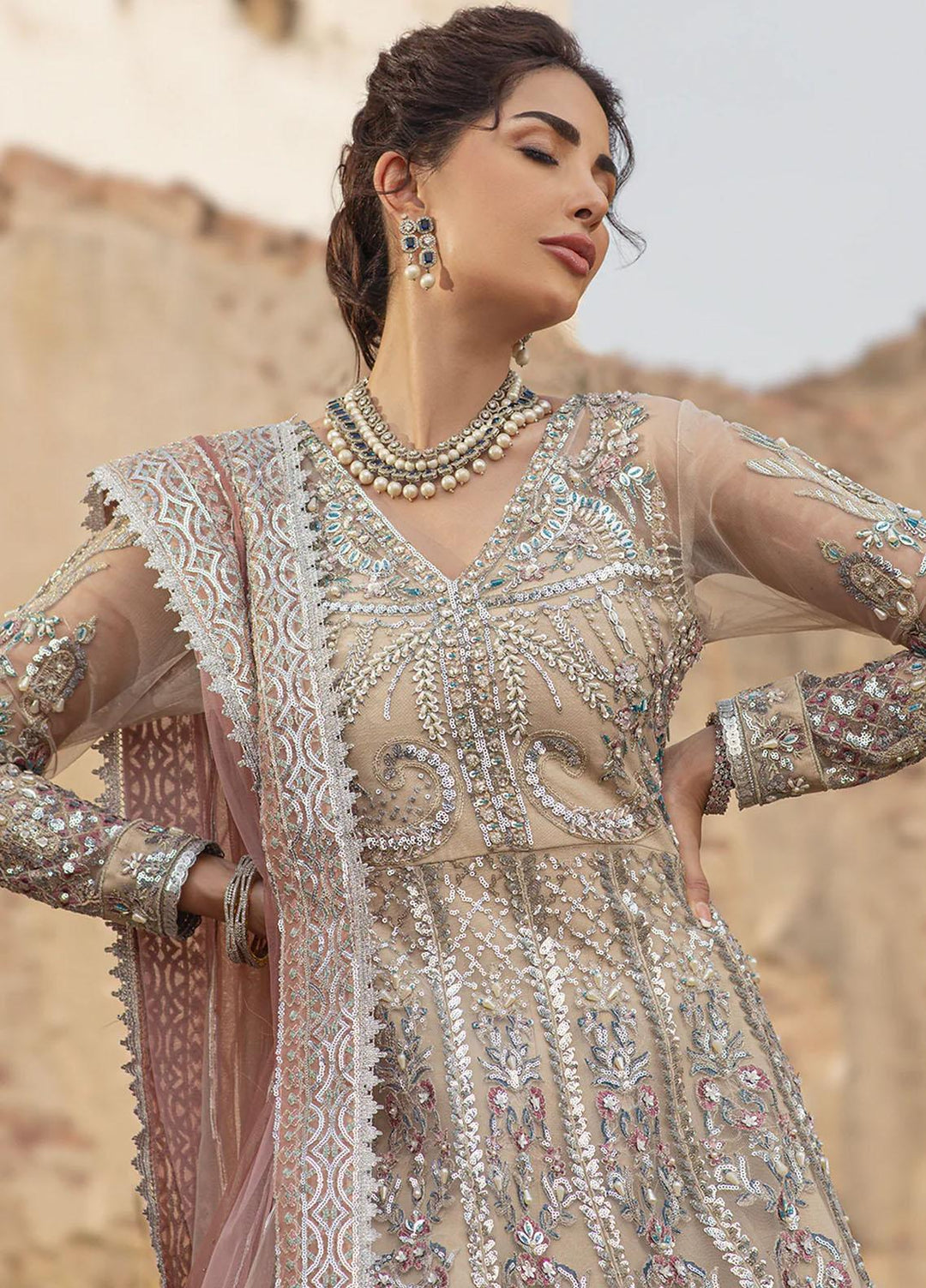 Serene By Mehak Yaqoob Embroidered Net Suits Unstitched 4 Piece MY23SW Cleo - Wedding Collection