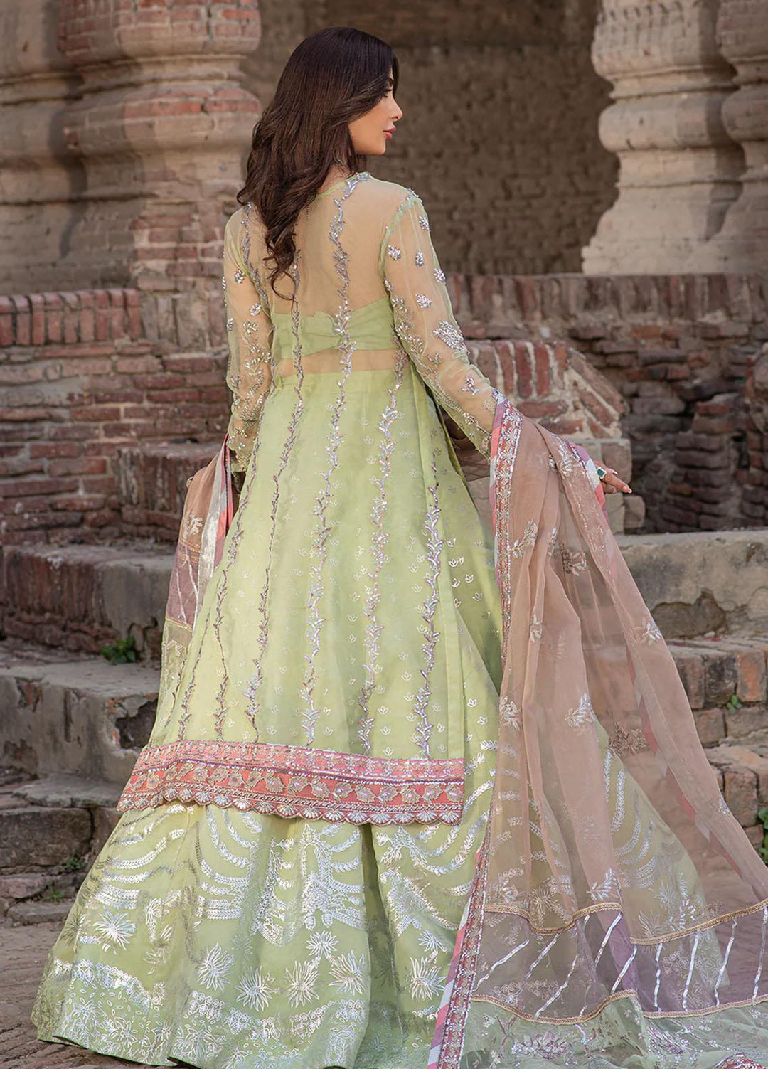 Serene By Mehak Yaqoob Embroidered Organza Suits Unstitched 4 Piece MY23SW Dove - Wedding Collection