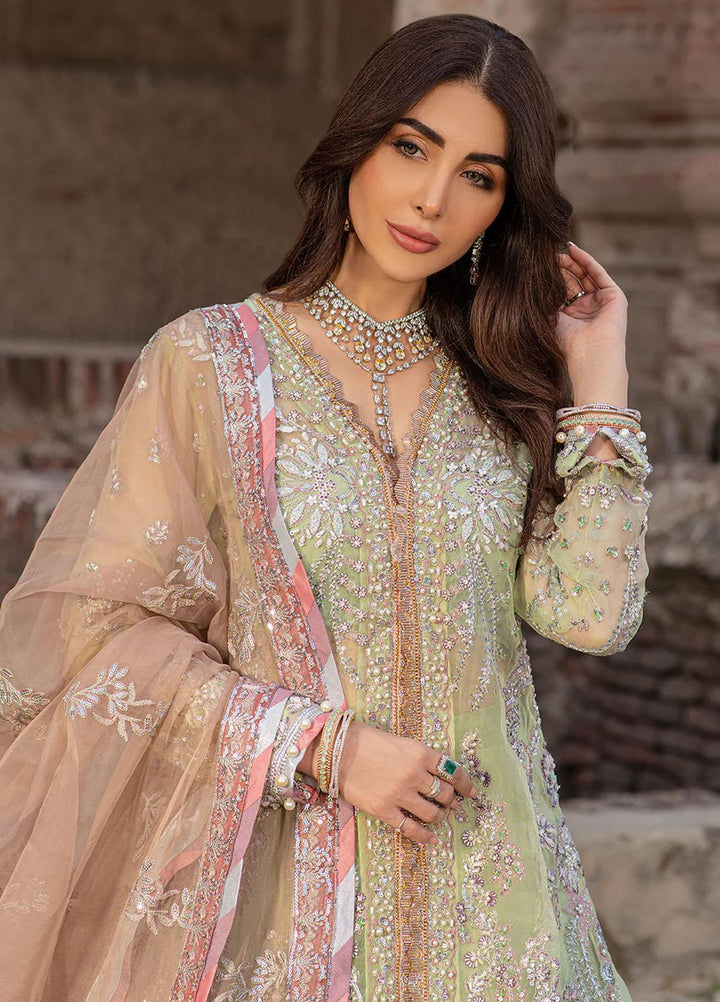 Serene By Mehak Yaqoob Embroidered Organza Suits Unstitched 4 Piece MY23SW Dove - Wedding Collection