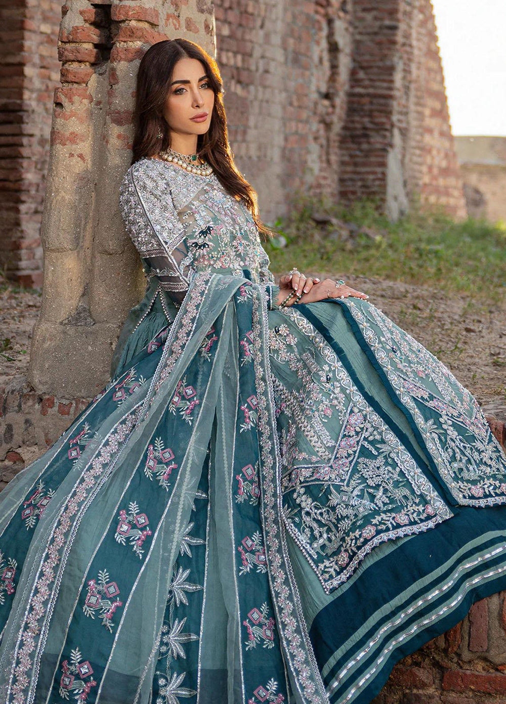 Mehak Yaqoob Pret Embroidered Organza 4 Piece Suit Emery