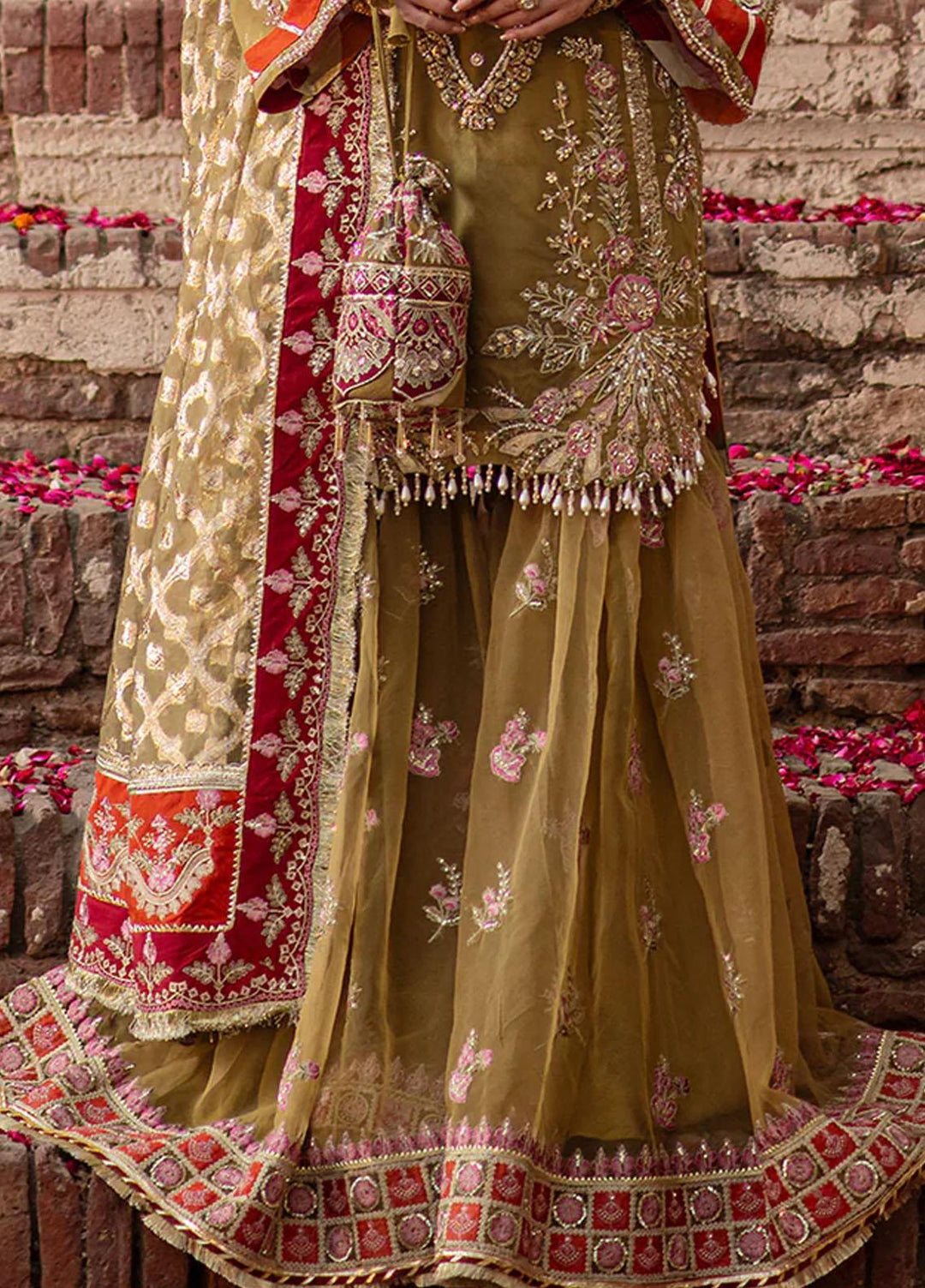 Mehak Yaqoob Pret Embroidered Organza 4 Piece Suit Hazel