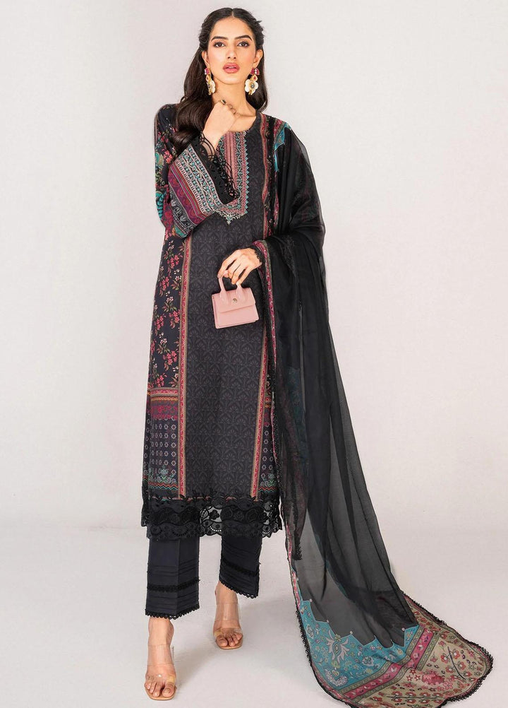 Serene By Shazme Embroidered Lawn Suits Unstitched 3 Piece SHZ23S SH-05 Inky Meadows - Summer Collection