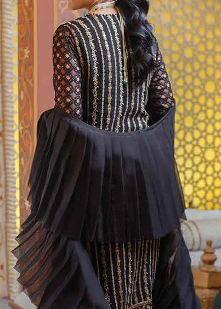 Serene Premium Embroidered Chiffon Suits Unstitched 3 Piece S-1043 Dark Forest - Luxury Collection