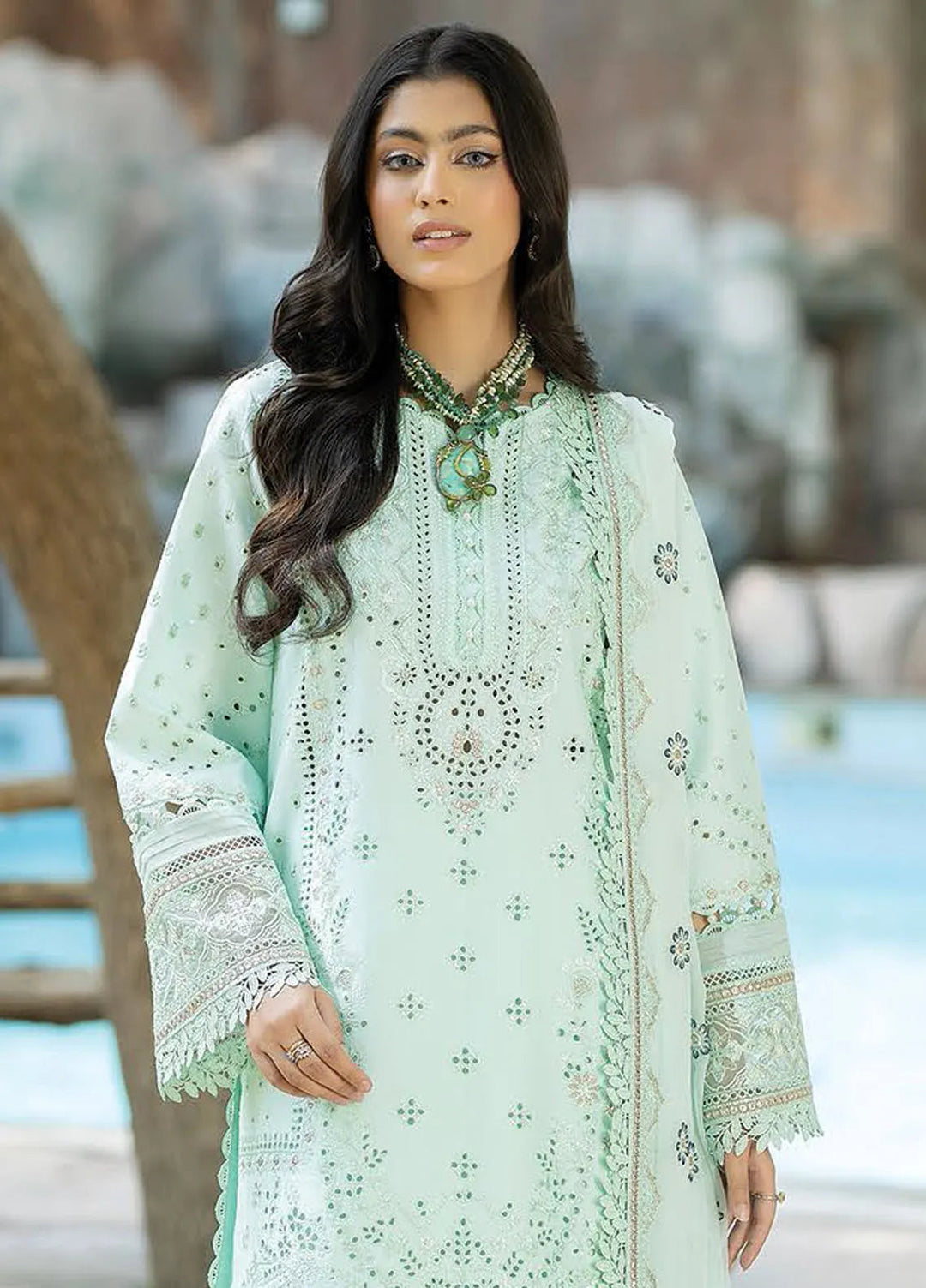 Serene Premium Embroidered Lawn Suit Unstitched 3 Piece SL-65 Aarzoo - Summer Collection